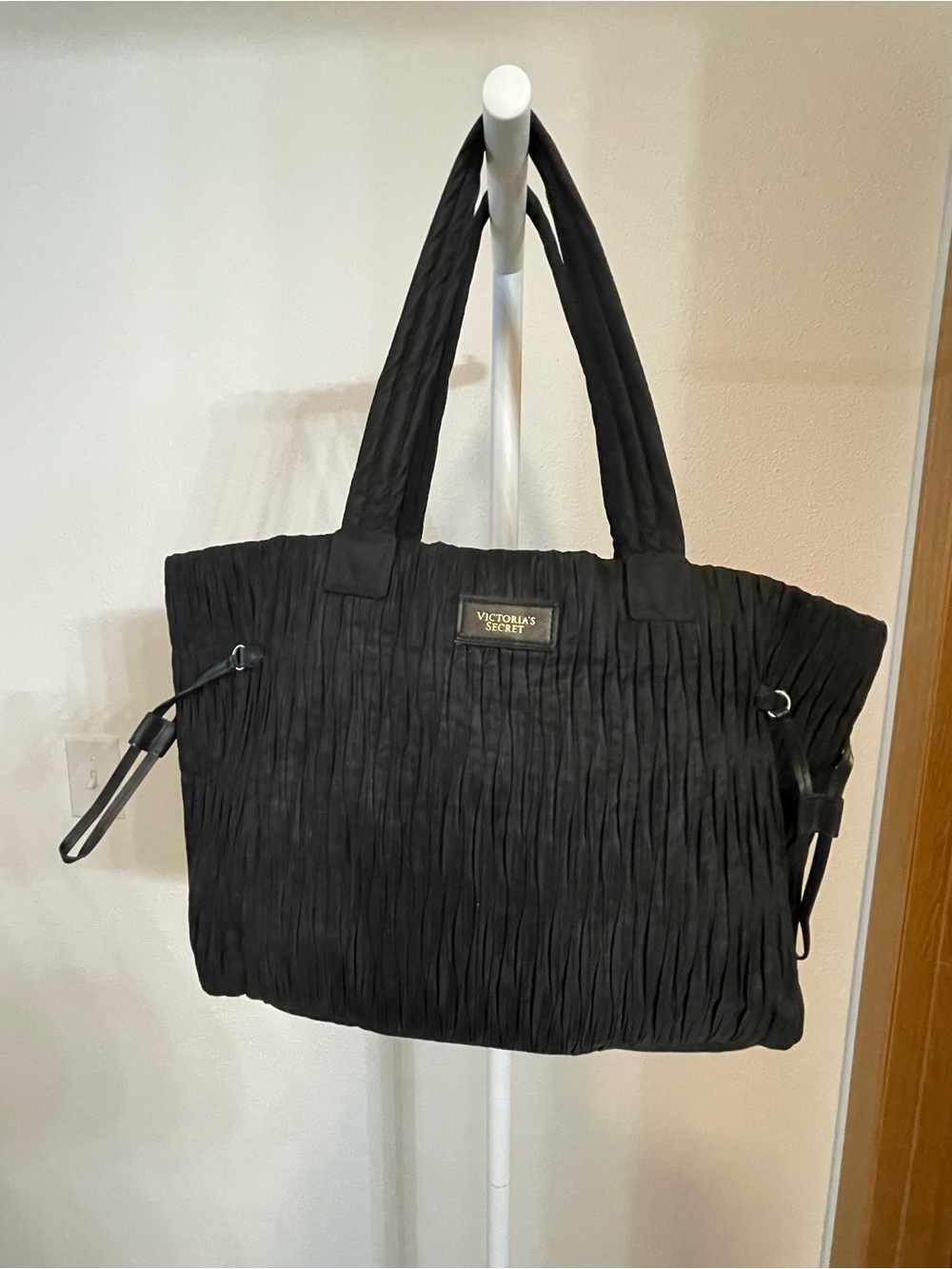Victoria's Secret Black Textured Tote Bag
